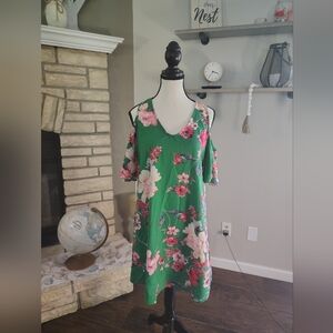 Eesome Green Floral Mini Dress